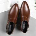 thumbnail image 5 of Leather Pointed Toe Dress Shoes for Men Comfortable Slip On Formal Loafers Wide Width Tuxedo Wedding Shoes, 5 of 7