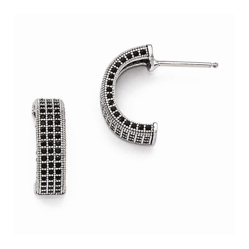 Sterling Silver & CZ Brilliant Embers Polished Post Earrings