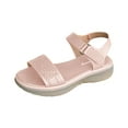 thumbnail image 2 of Women Sandals Comfortable Women's Oofos Shoes Women's Fashion Casual Spring And Summer Comfortable Solid Color Hollow Pattern Round Head Open Toe One-Line Buckle Thick-Soled Sandals Pink, 2 of 9