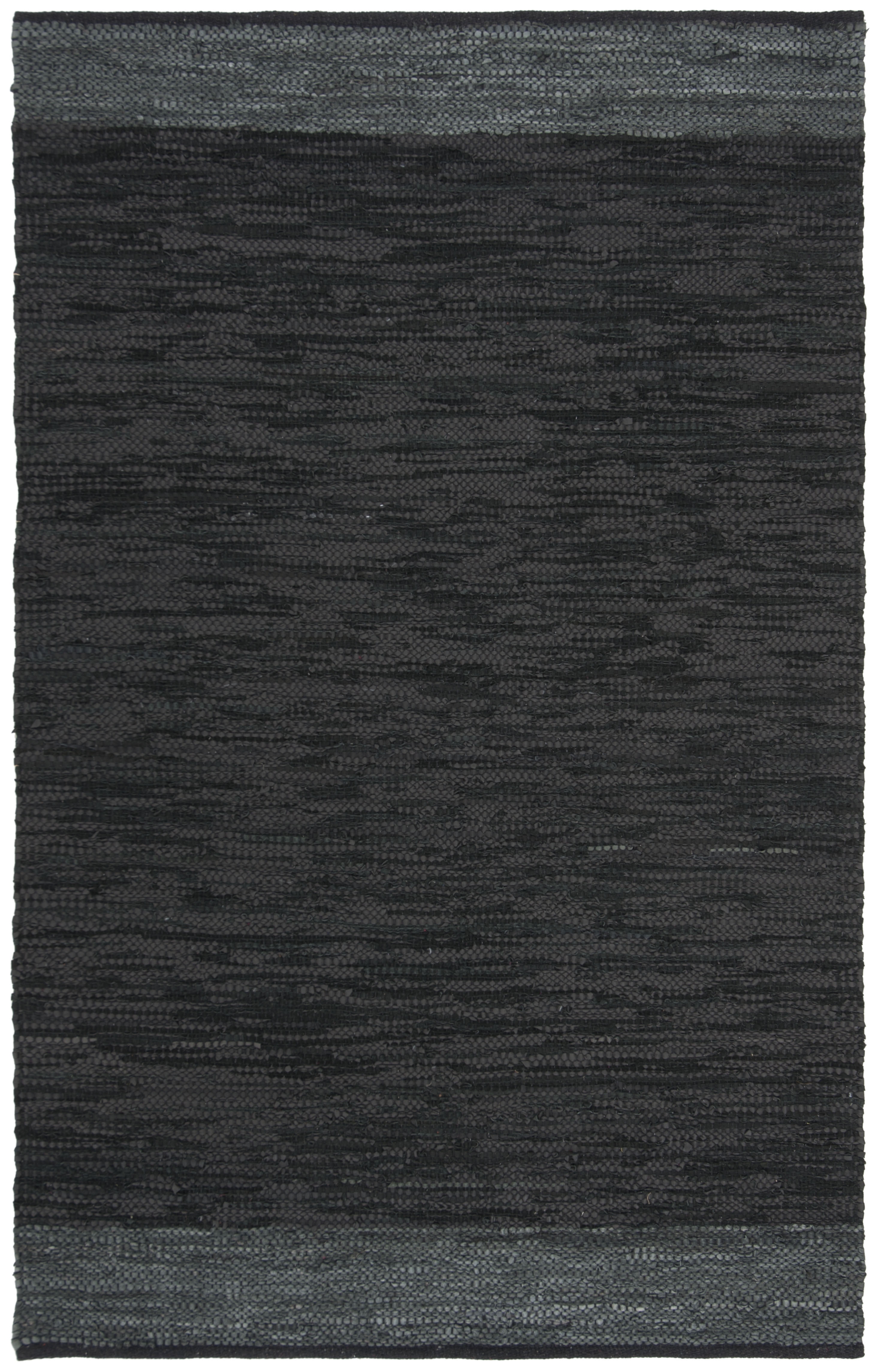 SAFAVIEH Vintage Leather Ayleen Braided Striped Area Rug, Black/Grey, 6' x 9'