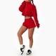 thumbnail image 2 of Pantalones cortos deportivos para mujer, cintura alta elástica, ropa deportiva de secado rápido para correr, trotar, rojo, XL, 2 of 8