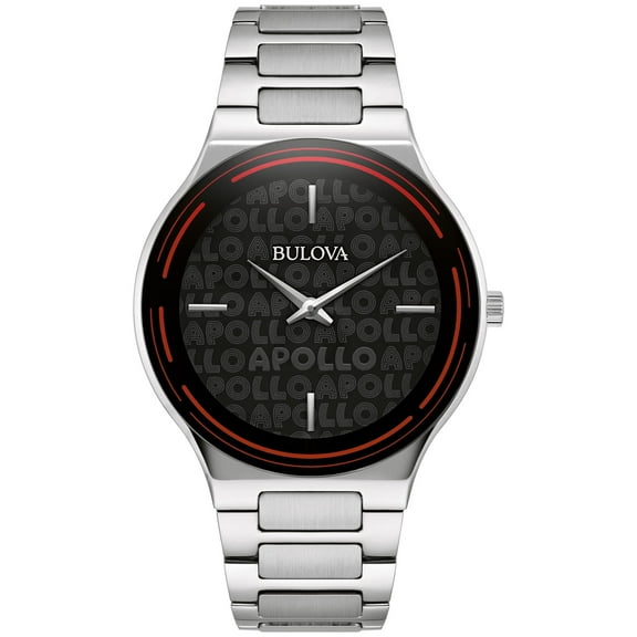 Bulova Apollo Quartz Black Dial Ladies Watch 96L309