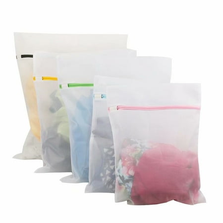Mesh Laundry Bags 5Pcs Travel Clothing Washing Bags with Premium Zipper for Lingerie, Delicates, Intimates, Panties, Lace, Underwear, Socks, Tights, Washing Machine
