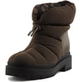 thumbnail image 6 of Guess Leeda Women's Padded Synthetic Drawstring Ankle Boot In Olive Size 9.5, 6 of 6