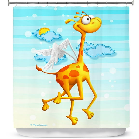 Shower Curtains 70" x 93" from DiaNoche Designs by Tooshtoosh - Fly Giraffe Fly