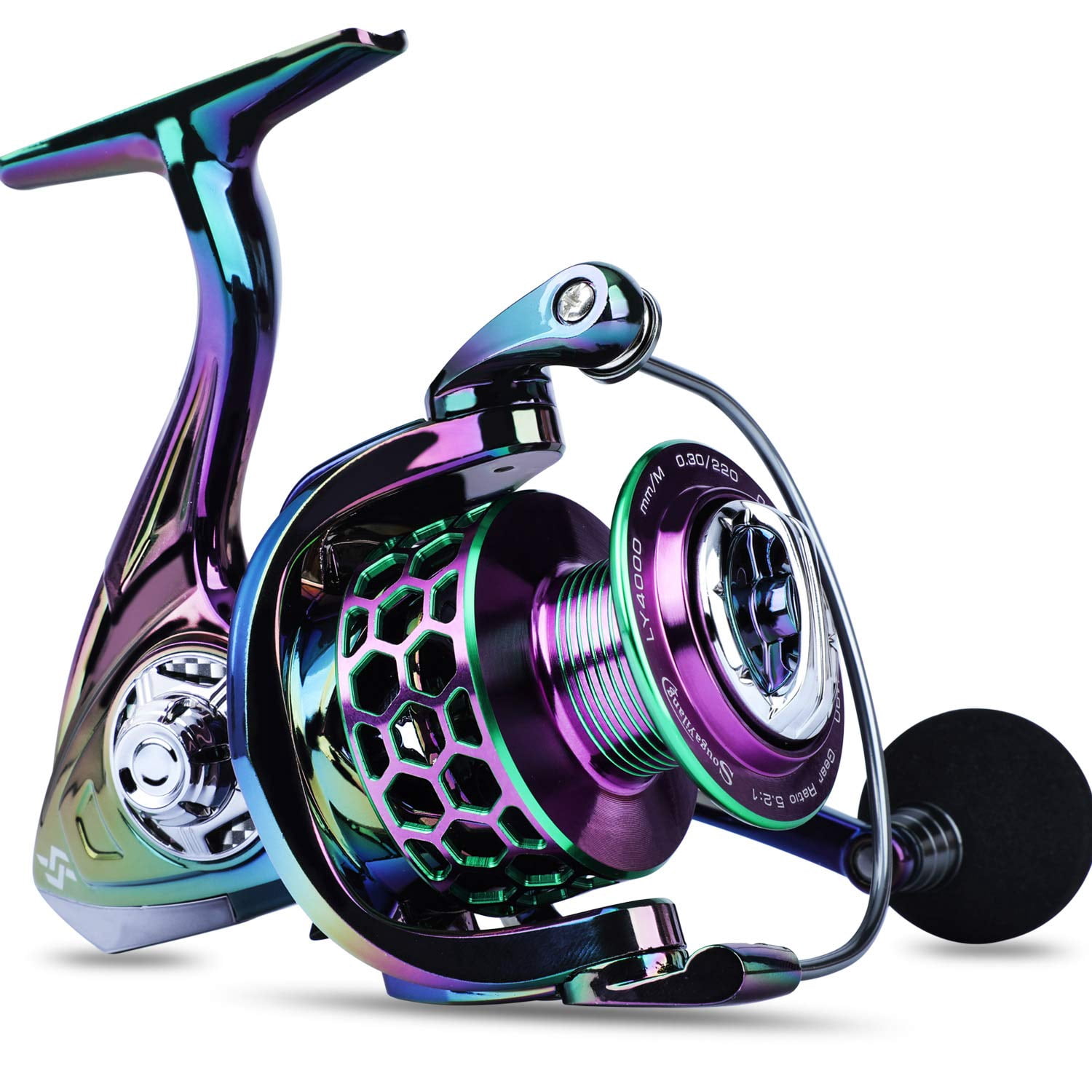 Colorful Fishing Reel 13 +1 Bb Light Weight Ultra Smooth Spinning Reels  With Cnc Line Management Graphite Frame For Freshwater