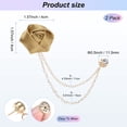 thumbnail image 3 of Uxcell 2-Pack Pin de Broche de Flor de Rosa para Traje de Hombre con Cadena de Borlas Doradas para Accesorios de Boda para Hombres [Albaricoque], 3 of 7