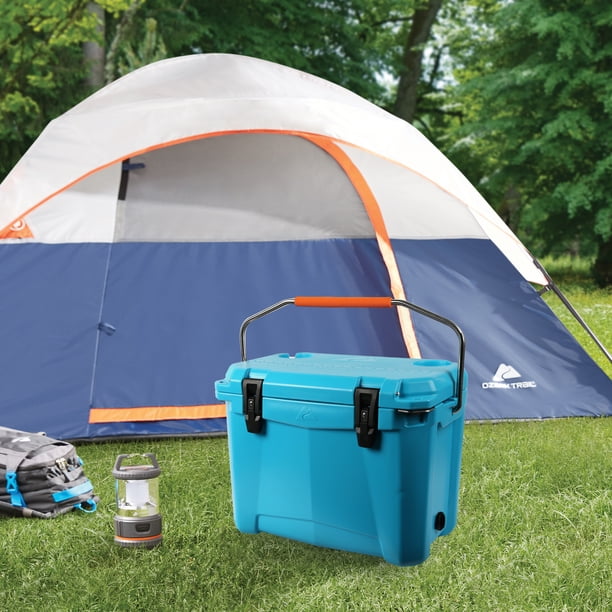 Ozark Trail 26 Quart Hard Sided Cooler with Microban, Aqua Blue