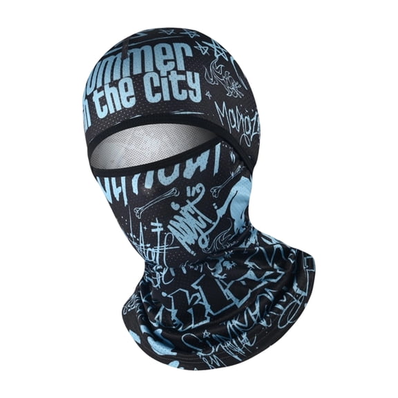 Multiple Purpose Ice Silk Face Mask Sweat Resistant Elastic Head Defense for Outdoor Sports Motorcycle Commuting