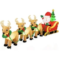 BCP 9ft Lighted Inflatable Christmas Santa Claus & Reindeer Deals