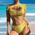 thumbnail image 2 of Kcodviy Maillots de Bain Européens pour Femmes avec Soutien de Poitrine, Bikini pour Femmes, Imprimé Séparé, Trois Pièces, Haut de Bikini Tournesol avec Short de Bikini, Haut de Bain Filet Rouge Écran Solaire pour Femmes, à Armatures, Liage, Maillots de Plage, 2 of 8