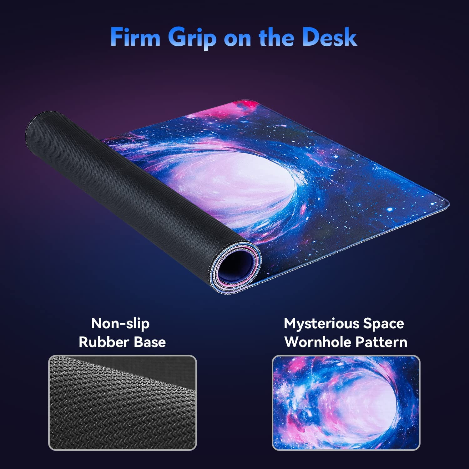 Gaming Mouse Pad, Large Mouse Pad Desk Pad, 31.5×15.75In XXL Mouse Pad Desk Mat, Galaxy Gaming Mousepad, Mouse Pads for Desk, Big Mouse Pad with Non-Slip Base, Extended Mouse Pad