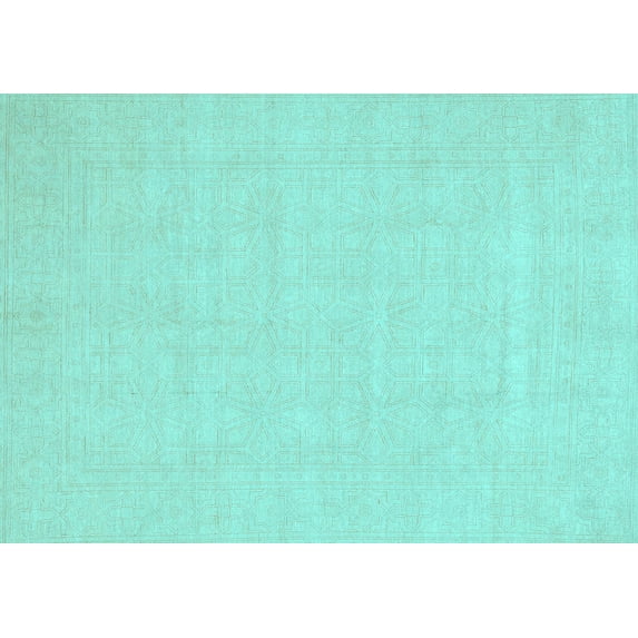 Ahgly Company Indoor Rectangle Abstract Light Blue Modern Area Rugs, 5' x 7'