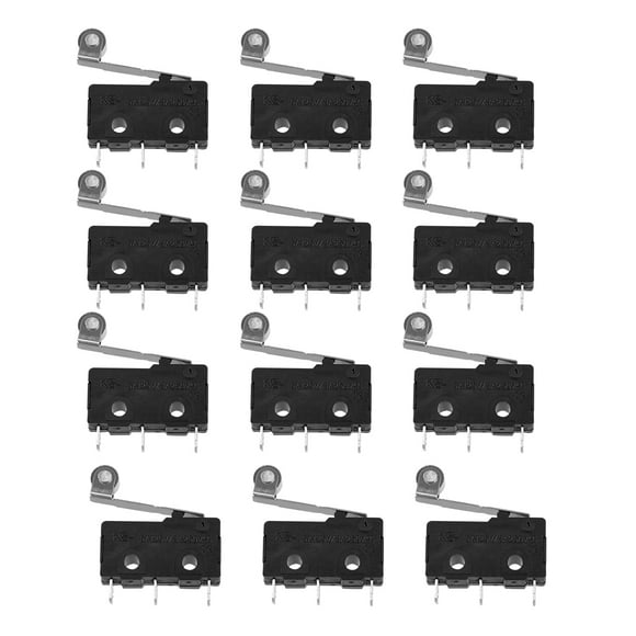 LIFKOME 12Pcs Micro Switch Micro Limit Switches Black Plastic for Reset Mechanism Function