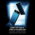 thumbnail image 2 of EAGET M2 Type-C USB3.1 Portable SSD 256GB Portable Solid State Drive High Speed Portable SSD for Mobile Phone Laptop PC, 2 of 8
