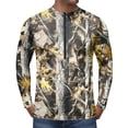 thumbnail image 3 of Forest Camo Quarter Zip Pullover for Men, Long Sleeve Hunting Fishing Jersey with Moisture Wicking Quick Dry Fabric - Lightweight Outdoor Athletic Performance Tops Bronze L, 3 of 6