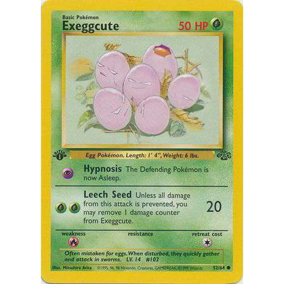 Pokemon Jungle Common Exeggcute #52 (1st Edition)