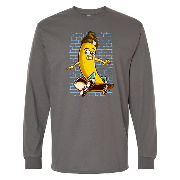Inktastic Skateboarding Banana Funny Skater Long Sleeve T-Shirt
