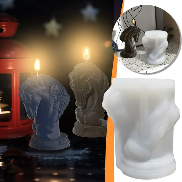 Xihbxyly Molde para Vela con Forma de Cabeza de Caballo, Kit para Hacer Yeso de Resina, Apto para Uso Alimentario, Herramienta Versátil para Manualidades, Decoración con Temática Ecuestre, Regalo de