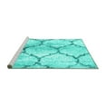 thumbnail image 2 of Ahgly Company Machine Washable Indoor Round Abstract Turquoise Blue Contemporary Area Rugs, 6' Round, 2 of 4