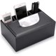 thumbnail image 1 of Funda rectangular de piel sintética para caja de pañuelos: soporte multifuncional con control remoto para papelería y organizador decorativo para bolígrafos y pañuelos., 1 of 5