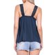 thumbnail image 3 of INSPIRAR CHIC Top sin mangas de mujer con panel de encaje, cuello cuadrado, fluido y con volantes, azul oscuro M, 3 of 6