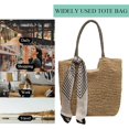 thumbnail image 7 of Kukuzhu Straw Beach Bag, Summer Woven Tote Bag with Silk Scarf Large Shoulder Handbag Straw Purses and Handbags for Women, 7 of 7