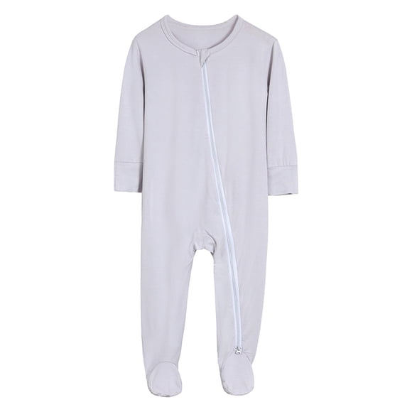 PMVFHDE Barboteuse et Combinaison pour Garçons - Dormeuse avec Fermeture Éclair pour des Changements Faciles Pyjama à Pieds à Manches Longues Tenue de Nuit Douillette pour Garçons et Filles Gris,0-3 Mois