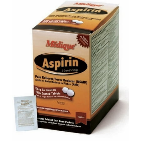 Medique Asprin Pain Relief Tablets, 325mg (100 x 2's)-Box of 200