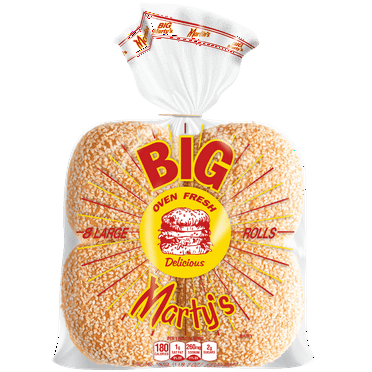 Martin's Big Marty's Rolls, 8 Count, Seeded 4 Inch Roll