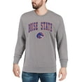 thumbnail image 3 of Men's Colosseum Heather Gray Boise State Broncos Arch & Logo Crew Neck Sweatshirt, 3 of 4