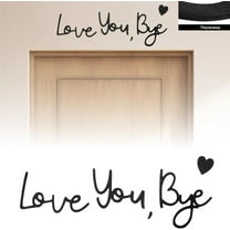 Love You Bye Sign Above Door Tutuviw Black Wall Art Decor, Wooden Wall Decal Signs Waterproof Love You Bye Home Door Frame Decor for Mother's Day Father's Day Gift Hallway Wall Art Decor