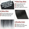 thumbnail image 4 of SEGO 20 Pcs Tape in Hair Extensions 100% Real Remy Human Hair Double Side Skin Tape Straight Silky Hair Clearance Black/Blonde/Red, 4 of 9