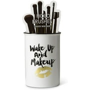 Votum Ceramic Makeup Brush Holder Organizer and Storage for Vanity, White
