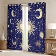 thumbnail image 2 of Feelyou Tribal Bohemian Sun Curtains Pack of 2 (42x84 Each) for Kids, Blue Gold Galaxy Sky Curtains Blackout, Mystic Stars Moon Bedroom Curtains, Blackout Curtains Bedroom Decor, 2 of 6