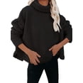 thumbnail image 3 of LilyLLL Womens Sherpa Fleece Long Sleeve Turtle Neck Pullover Sweater Jumper Tops, 3 of 4