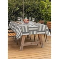 thumbnail image 3 of Outdoor Tablecloth with Umbrella Hole for Patio/Picnic/Party/Camping, Vintage Lines Texture Waterproof Table Cloth Rectangle Table Cover Washable, Minimalist Geometric Stripes Art Gray (54"x 80"), 3 of 8