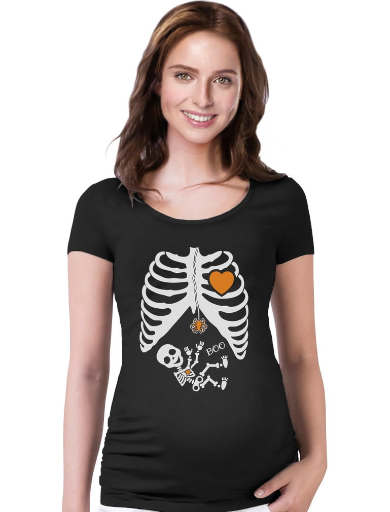 SCUBA DIVER X-Ray Baby Skeleton Ladies MATERNITY T-Shirt PREGNANCY Top Gift