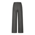 thumbnail image 5 of Stephy Womens Daily Elastic Waist Pockets Straight Solid Color Casual Pants Loose Long Trousers, Gray, XXL, 5 of 7