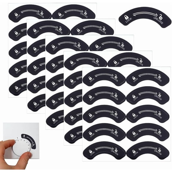 192pcs Unlock Lock Direction Indicating Stickers Waterproof Dials Stickers Self-Adhesive Peel and Stick Decals