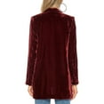 thumbnail image 5 of Bellella Ladies Plain Jacket Solid Color Shawl Collar Blazer Work Cardigan Claret XL, 5 of 5