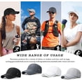 thumbnail image 4 of Baseball Cap Mens 2 Packs Unstructured Quick Dry Breathable Sports Baseball Caps Lightweight Foldable Sun Hat Summer UV Protection Strapback Baseball Caps Hat for Outdoor (Gray and Dark gray), 4 of 7