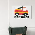 thumbnail image 2 of Wynwood Studio 'Firetruck Round' Transportation Wall Art Canvas Print - Red, White, 30" x 20", 2 of 2