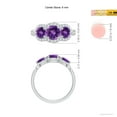 thumbnail image 5 of ANGARA Natural Floating Three Stone Amethyst Ring with Diamond Halo in 14K White Gold for Women (Size-6mm) | February Birthstone, Birthday, Anniversary, Jewelry Gift for Women | Natural Amethyst Ring, 5 of 9