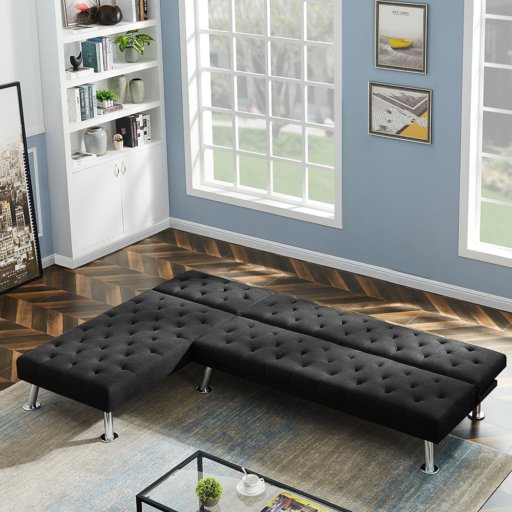 Lowestbest Sofa Bed and Sleepers Couch, Sectional Recliner Couch Sofabed for Living Room, Black Lowestbest Sofa Bed and Sleepers Couch, Sectional Recliner Couch Sofabed for Living Room, Black