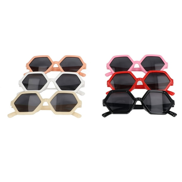 Gafas de sol hexagonales, 6 piezas de gafas de sol para niños, gafas de sol poligonales coloridas, gafas de sol probadas y confiables