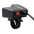 thumbnail image 3 of Motocicleta 3.4A Dual USB Cargador Manillar Espejo Adaptador de corriente con voltímetro, 3 of 6