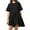Black, variant on Summer Dresses for Women 2025, Women Casual Loose Solid Patchwork Pleated Sleeveeless Round Dress(Black,L)