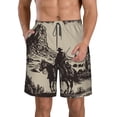 thumbnail image 1 of Fotbe Western Desert Cowboy Trajes de Baño Estampados para Hombre, Shorts de Verano de Secado Rápido, Ropa de Playa, Bañadores-XX-Large, 1 of 6