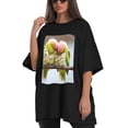 thumbnail image 4 of Plus Size Shirt for Women Black Tops for Women Short Sleeves Shirt for Women Parakeets2 T Shirt Crewneck Shirt for Women 4XL, 4 of 5